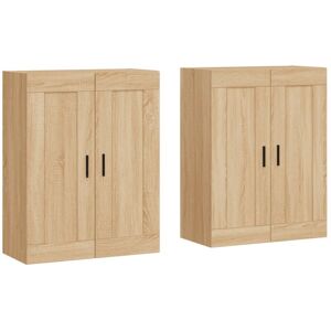 vidaXL Wall Mounted Cabinets Storage Cabinet 2 pcs Sonoma Oak Engineered Wood vidaXL Wall Mounted Cabinets Storage Cabinet 2 pcs Sonoma Oak Engineered Wood