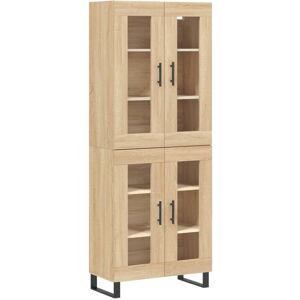 vidaXL Highboard Sideboard Cupboard Storage Cabinet Sonoma Oak Engineered Wood vidaXL Highboard Sideboard Cupboard Storage Cabinet Sonoma Oak Engineered Wood
