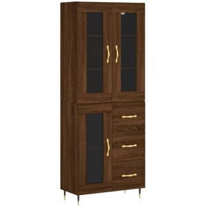 vidaXL Highboard Brown Oak - Sideboard Tall Storage Cabinet vidaXL Highboard Brown Oak - Sideboard Tall Storage Cabinet