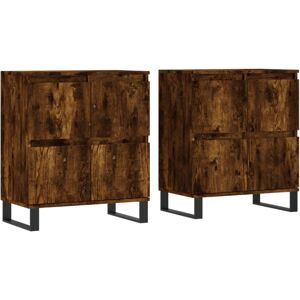 (smoked oak, 2 pcs) vidaXL Sideboard Storage Side Cabinet Cupboards 2 pcs White (smoked oak, 2 pcs) vidaXL Sideboard Storage Side Cabinet Cupboards 2 pcs White