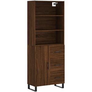 (brown oak, 1 door 3 drawers) vidaXL Highboard Sideboard Storage Cabinet High Gl (brown oak, 1 door 3 drawers) vidaXL Highboard Sideboard Storage Cabinet High Gl