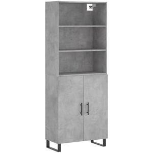 (concrete grey, 2 doors) vidaXL Highboard Sideboard Storage Cabinet High Gloss W (concrete grey, 2 doors) vidaXL Highboard Sideboard Storage Cabinet High Gloss W