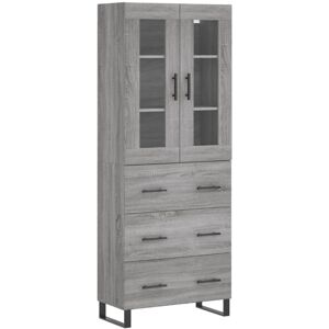 (grey sonoma, 3 drawers) vidaXL Highboard Sideboard Cupboard Side Board Storage (grey sonoma, 3 drawers) vidaXL Highboard Sideboard Cupboard Side Board Storage