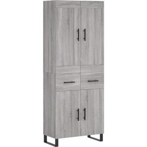 vidaXL Grey Sonoma Highboard 69.5x34x180cm Storage Cabinet vidaXL Grey Sonoma Highboard 69.5x34x180cm Storage Cabinet
