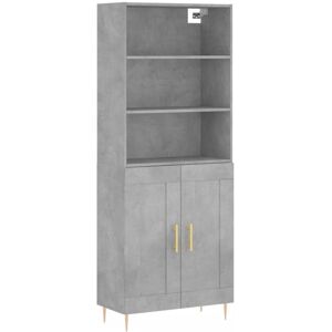 (concrete grey, 2 wood doors) vidaXL Highboard Sideboard Cupboard Side Cabinet G (concrete grey, 2 wood doors) vidaXL Highboard Sideboard Cupboard Side Cabinet G