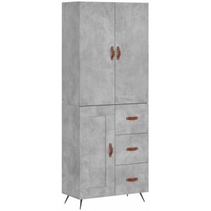(concrete grey, 1 wood door 3 drawers) vidaXL Highboard Sideboard Storage Cabine (concrete grey, 1 wood door 3 drawers) vidaXL Highboard Sideboard Storage Cabine