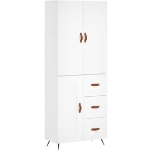 vidaXL Highboard White 69.5x34x180 cm Engineered Wood - Storage Cabinet vidaXL Highboard White 69.5x34x180 cm Engineered Wood - Storage Cabinet