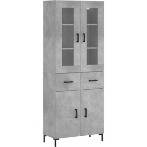 vidaXL Concrete Grey Highboard 69.5x34x180 cm Engineered Wood - Highboard Sideboard Tall Storage vidaXL Concrete Grey Highboard 69.5x34x180 cm Engineered Wood - Highboard Sideboard Tall Storage