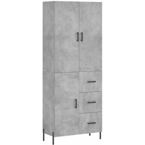 vidaXL Grey Concrete Highboard - Storage Cabinet with 1 Door & 3 Drawers vidaXL Grey Concrete Highboard - Storage Cabinet with 1 Door & 3 Drawers