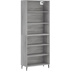(grey sonoma, 3 shelves) vidaXL Highboard Sideboard Storage Cabinet High Gloss W (grey sonoma, 3 shelves) vidaXL Highboard Sideboard Storage Cabinet High Gloss W