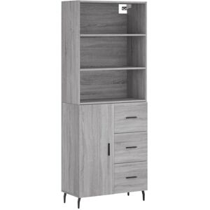 (grey sonoma, 1 door 3 drawers) vidaXL Highboard Sideboard Storage Cabinet High (grey sonoma, 1 door 3 drawers) vidaXL Highboard Sideboard Storage Cabinet High