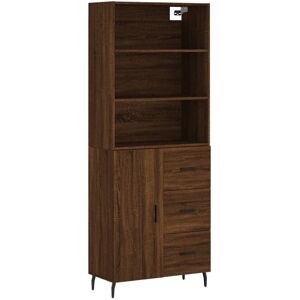 (brown oak, 1 door 3 drawers) vidaXL Highboard Sideboard Storage Cabinet High Gl (brown oak, 1 door 3 drawers) vidaXL Highboard Sideboard Storage Cabinet High Gl