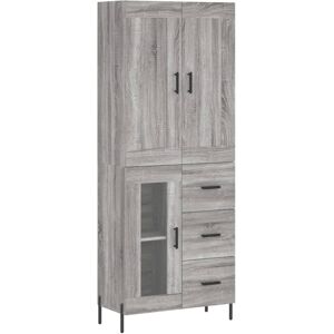 (grey sonoma, 1 glass door 3 drawers) vidaXL Highboard Sideboard Tall Storage Ca (grey sonoma, 1 glass door 3 drawers) vidaXL Highboard Sideboard Tall Storage Ca