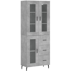 (concrete grey, 1 glass door 3 drawers) vidaXL Highboard Sideboard Tall Storage (concrete grey, 1 glass door 3 drawers) vidaXL Highboard Sideboard Tall Storage