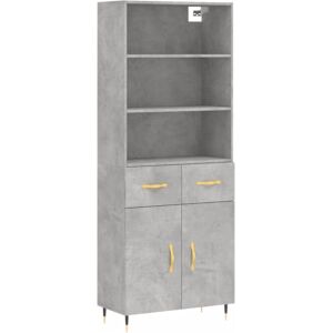 (concrete grey, 2 doors 2 drawers) vidaXL Highboard Sideboard Storage Cabinet Hi (concrete grey, 2 doors 2 drawers) vidaXL Highboard Sideboard Storage Cabinet Hi