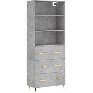 (concrete grey, 3 drawers) vidaXL Highboard Sideboard Storage Cabinet High Gloss (concrete grey, 3 drawers) vidaXL Highboard Sideboard Storage Cabinet High Gloss