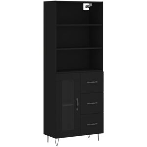 (black, 1 glass door 3 drawers) vidaXL Highboard Sideboard Cupboard Side Cabinet (black, 1 glass door 3 drawers) vidaXL Highboard Sideboard Cupboard Side Cabinet