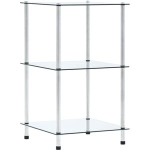 vidaXL 3-Tier Shelf Transparent Tempered Glass Kitchen Showcase Organiser Rack vidaXL 3-Tier Shelf Transparent Tempered Glass Kitchen Showcase Organiser Rack