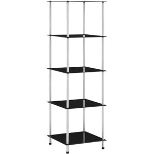vidaXL 5-Tier Black Tempered Glass Display Cabinet 40x40x130 cm - 249511 vidaXL 5-Tier Black Tempered Glass Display Cabinet 40x40x130 cm - 249511