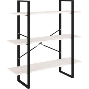 vidaXL Solid Pine Wood 3-Tier Book Cabinet White Home Bookcase Storage Rack vidaXL Solid Pine Wood 3-Tier Book Cabinet White Home Bookcase Storage Rack