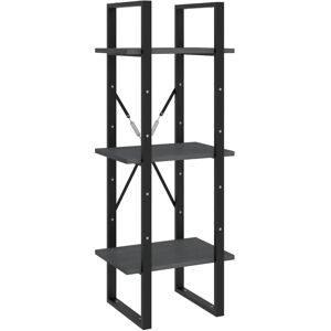 vidaXL Solid Pinewood 3-Tier Book Cabinet Grey Home Storage Rack Bookcase vidaXL Solid Pinewood 3-Tier Book Cabinet Grey Home Storage Rack Bookcase