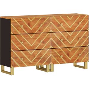 vidaXL Side Cabinets Bedside Cabinet 2 pcs Brown and Black Solid Wood Mango vidaXL Side Cabinets Bedside Cabinet 2 pcs Brown and Black Solid Wood Mango