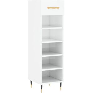 vidaXL White High Gloss Shoe Cabinet - Shoe Storage Rack Organizer - 30x35x105 cm vidaXL White High Gloss Shoe Cabinet - Shoe Storage Rack Organizer - 30x35x105 cm
