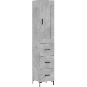 (concrete grey, 3 drawers) vidaXL Highboard Sideboard Tall Storage Cabinet Side (concrete grey, 3 drawers) vidaXL Highboard Sideboard Tall Storage Cabinet Side