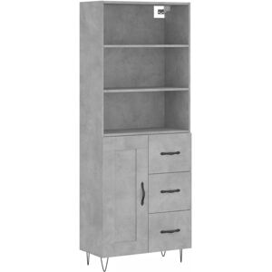 (concrete grey, 1 wood door 3 drawers) vidaXL Highboard Sideboard Cupboard Side (concrete grey, 1 wood door 3 drawers) vidaXL Highboard Sideboard Cupboard Side