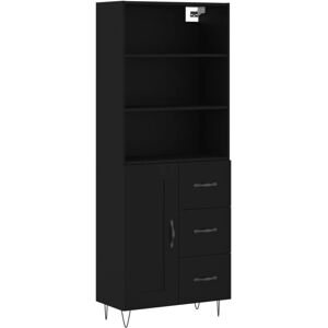 (black, 1 wood door 3 drawers) vidaXL Highboard Sideboard Cupboard Side Cabinet (black, 1 wood door 3 drawers) vidaXL Highboard Sideboard Cupboard Side Cabinet