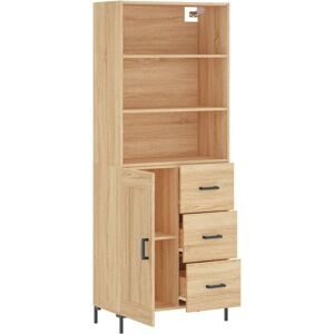 (sonoma oak, 1 wood door 3 drawers) vidaXL Highboard Sideboard Storage Cabinet S (sonoma oak, 1 wood door 3 drawers) vidaXL Highboard Sideboard Storage Cabinet S
