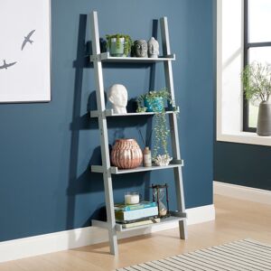 (Grey) Home Source 4 Tier Ladder Storage Shelf (Grey) Home Source 4 Tier Ladder Storage Shelf