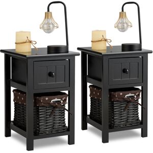 Costway Set of 2 Chest of Drawers Side Table Beside Table Nightstand w/ Baskets Costway Set of 2 Chest of Drawers Side Table Beside Table Nightstand w/ Baskets