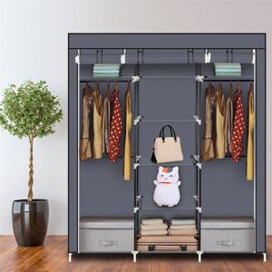 Unbranded Portable Clothes Closet Non-Woven Fabric Wardrobe Double Rod Storage Organizer Unbranded Portable Clothes Closet Non-Woven Fabric Wardrobe Double Rod Storage Organizer