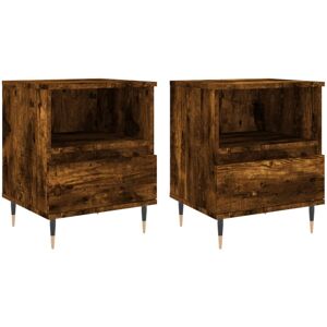 (smoked oak, 2 pcs) vidaXL Bedside Cabinets Nightstand Side Table Bed Cabinet En (smoked oak, 2 pcs) vidaXL Bedside Cabinets Nightstand Side Table Bed Cabinet En