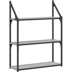 (grey sonoma, 60 x 21 x 78.5 cm) vidaXL 3-Tier Wall Shelf Floating Shelf Wall Mo (grey sonoma, 60 x 21 x 78.5 cm) vidaXL 3-Tier Wall Shelf Floating Shelf Wall Mo