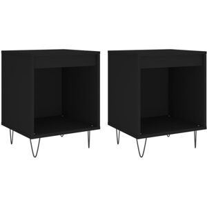 (black, 2 pcs) vidaXL Bedside Cabinets Nightstand Side Table Bed Cabinet Enginee (black, 2 pcs) vidaXL Bedside Cabinets Nightstand Side Table Bed Cabinet Enginee