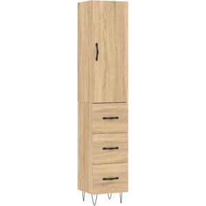 vidaXL Sonoma Oak Highboard - 3 Drawers - Modern Storage Furniture vidaXL Sonoma Oak Highboard - 3 Drawers - Modern Storage Furniture