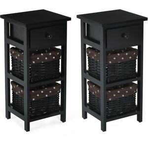 Casart Set of 2 3-Tier Chest of Drawers Side Table Beside Table Nightstand W/2 Baskets Casart Set of 2 3-Tier Chest of Drawers Side Table Beside Table Nightstand W/2 Baskets