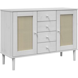 (white) vidaXL Sideboard Cupboard Storage Highboard SENJA Rattan Look Solid Wood (white) vidaXL Sideboard Cupboard Storage Highboard SENJA Rattan Look Solid Wood