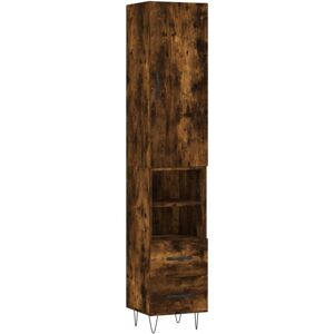 vidaXL Smoked Oak 34.5x34x180cm Storage Cabinet - Highboard vidaXL Smoked Oak 34.5x34x180cm Storage Cabinet - Highboard
