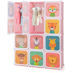 Costway Kids Wardrobe 12-Cube Baby Closet Dresser Children's Storage Organizer Costway Kids Wardrobe 12-Cube Baby Closet Dresser Children's Storage Organizer