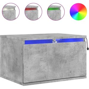 (concrete grey, 1 pcs) vidaXL Wall-mounted Bedside Cabinets with LED Lights Nigh (concrete grey, 1 pcs) vidaXL Wall-mounted Bedside Cabinets with LED Lights Nigh