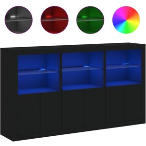 (black) vidaXL Sideboard with LED Lights Home Cupboard Side Cabinet Storage High (black) vidaXL Sideboard with LED Lights Home Cupboard Side Cabinet Storage High