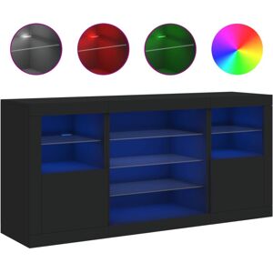 (black) vidaXL Sideboard with LED Lights Cupboard Highboard Storage Cabinet Sono (black) vidaXL Sideboard with LED Lights Cupboard Highboard Storage Cabinet Sono