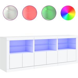 (white) vidaXL Sideboard with LED Lights Cupboard Highboard Storage Cabinet Blac (white) vidaXL Sideboard with LED Lights Cupboard Highboard Storage Cabinet Blac