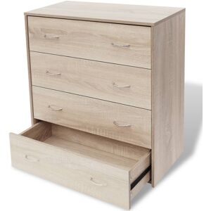 vidaXL Sideboard with 4 Drawers Oak Colour Home Cupboard Side Console Cabinet vidaXL Sideboard with 4 Drawers Oak Colour Home Cupboard Side Console Cabinet