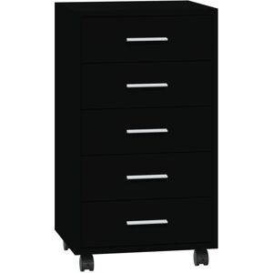 VidaXL (Black) Office Unit Document Storage Organiser with Castors 5 Drawers Multi Colo VidaXL (Black) Office Unit Document Storage Organiser with Castors 5 Drawers Multi Colo