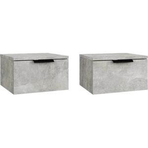 (Concrete grey, 2) vidaXL Wall-mounted Bedside Cabinets Bedroom Floating Nightst (Concrete grey, 2) vidaXL Wall-mounted Bedside Cabinets Bedroom Floating Nightst