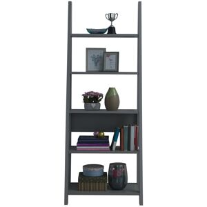 Timber Art Design UK Riva Scandinavian Retro Ladder Bookcase Shelving Shelf Unit Dark Grey 5 Tier Timber Art Design UK Riva Scandinavian Retro Ladder Bookcase Shelving Shelf Unit Dark Grey 5 Tier